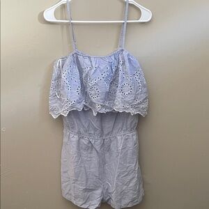 Only Light Gray Eyelet Jumpsuit​